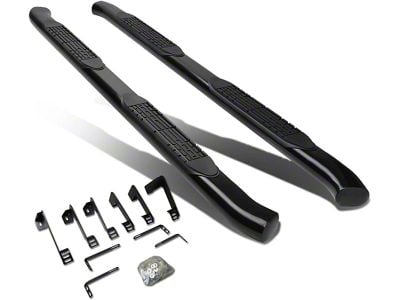 4-Inch Nerf Side Step Bars; Black (07-14 Sierra 3500 HD Crew Cab)