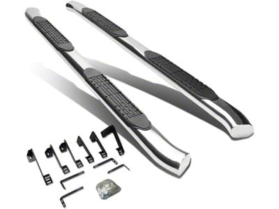 4-Inch Nerf Side Step Bars; Stainless Steel (07-14 Sierra 3500 HD Extended Cab)