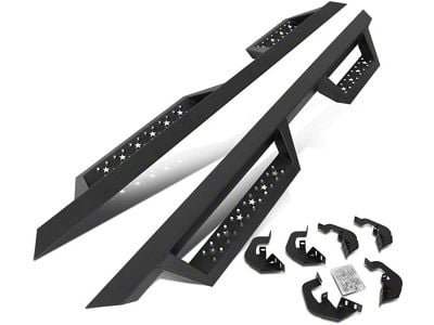 4.50-Inch Nerf Side Step Bars; Black (07-19 Sierra 3500 HD Extended/Double Cab)