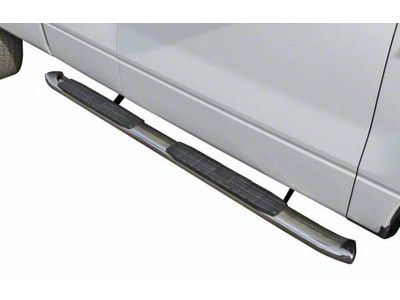 4X Series 4-Inch Oval Side Step Bars; Body Mount; Stainless Steel (07-14 Sierra 3500 HD Extended Cab)