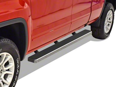 5-Inch iStep Running Boards; Hairline Silver (07-19 Sierra 3500 HD Extended/Double Cab)