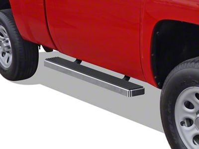 5-Inch iStep Running Boards; Hairline Silver (07-19 Sierra 3500 HD Regular Cab)