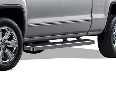 5-Inch iStep Running Boards; Hairline Silver (07-19 Sierra 3500 HD Crew Cab)