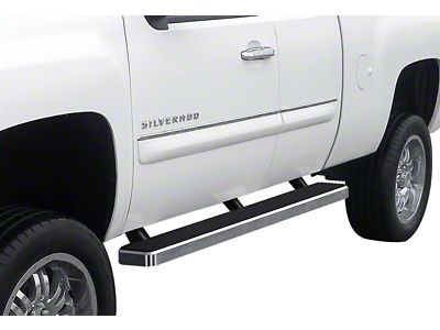 5-Inch iStep Running Boards; Hairline Silver (07-14 Sierra 3500 HD Extended Cab)
