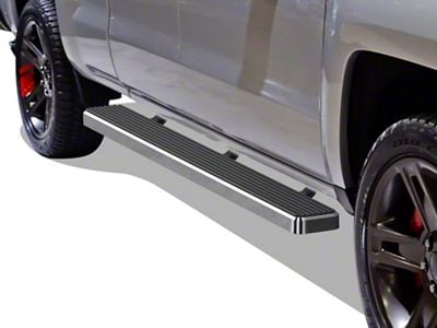 5-Inch iStep Running Boards; Hairline Silver (07-19 Sierra 3500 HD Extended/Double Cab)