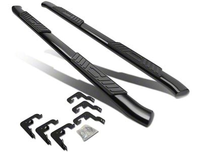 5-Inch Nerf Side Step Bars; Black (07-14 Sierra 3500 HD Crew Cab)