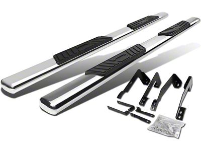 5-Inch Nerf Side Step Bars; Stainless Steel (07-19 Sierra 3500 HD Crew Cab)