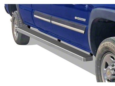 5-Inch Wheel-to-Wheel Running Boards; Hairline Silver (07-14 Sierra 3500 HD Crew Cab w/ 6.50-Foot Standard Box)