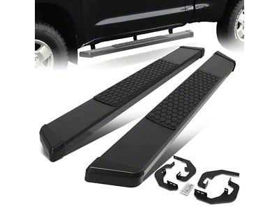 5-Inch Wide Flat Running Boards; Black (07-19 Sierra 3500 HD Regular Cab)