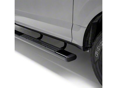 6-Inch Oval Side Step Bars; Black (07-19 6.6L Duramax Sierra 3500 HD Extended/Double Cab)