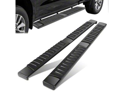 6-Inch Wide Flat Running Boards; Black (20-24 Sierra 3500 HD Double Cab)