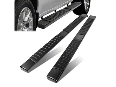 6-Inch Wide Flat Running Boards; Black (20-25 Sierra 3500 HD Crew Cab)