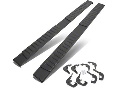 6-Inch Wide Flat Running Boards; Black (07-19 Sierra 3500 HD Crew Cab)