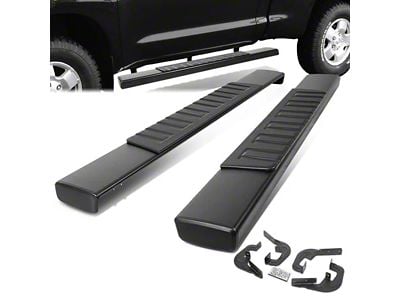 6-Inch Wide Flat Running Boards; Black (07-19 Sierra 3500 HD Regular Cab)