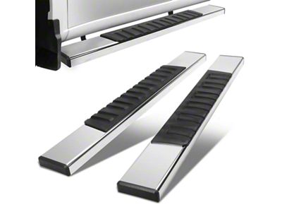 6-Inch Wide Flat Running Boards; Polished (20-25 Sierra 3500 HD Regular Cab)