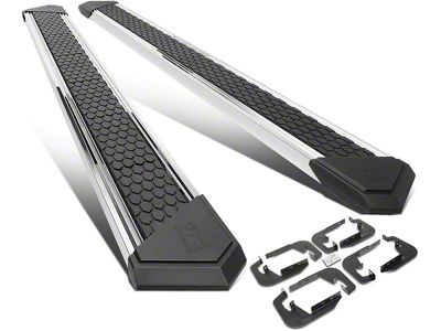 8-Inch Flat Step Bar Running Boards; Chrome (07-19 Sierra 3500 HD Crew Cab)
