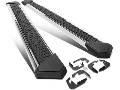 8-Inch Flat Step Bar Running Boards; Chrome (07-19 Sierra 3500 HD Extended/Double Cab)