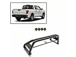 Atlas Roll Bar with 7-Inch Black Round LED Lights; Black (07-25 Sierra 3500 HD)