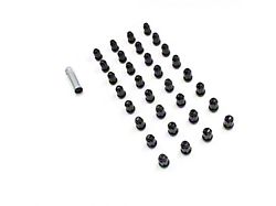 Black 6-Spline Lug Nut Kit; 14mm x 1.5; Set of 32 (07-25 Sierra 3500 HD SRW)