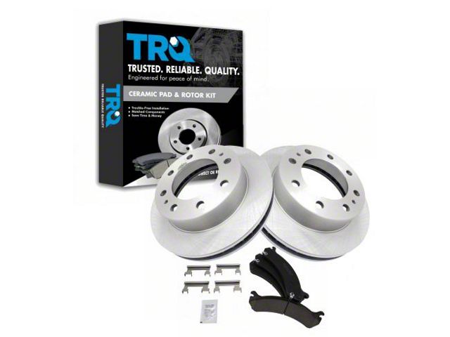 Ceramic 8-Lug Brake Rotor and Pad Kit; Front (07-10 Sierra 3500 HD SRW)