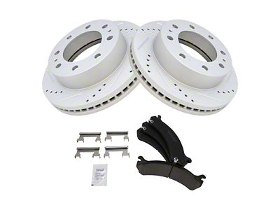 Ceramic Performance 8-Lug Brake Rotor and Pad Kit; Front (07-10 Sierra 3500 HD)