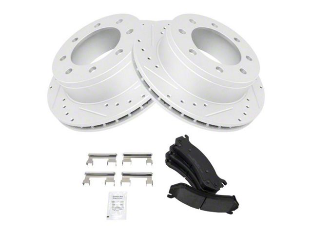 Ceramic Performance 8-Lug Brake Rotor and Pad Kit; Rear (07-10 Sierra 3500 HD SRW)