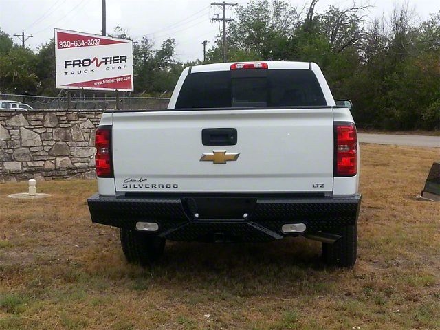 Diamond Rear Bumper with Backup Lights; Black (07-10 Sierra 3500 HD)