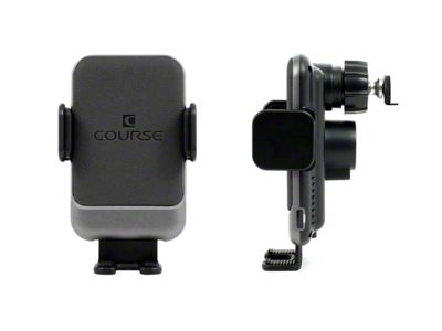 Direct Fit Phone Mount with Charging Auto Closing Cradle Head; Black (15-19 Sierra 3500 HD)