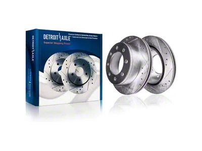 Drilled and Slotted 8-Lug Rotors; Rear Pair (07-10 Sierra 3500 HD SRW)