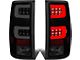 Dual C-Bar LED Tail Lights; Black Housing; Smoked Lens (07-14 Sierra 3500 HD SRW)
