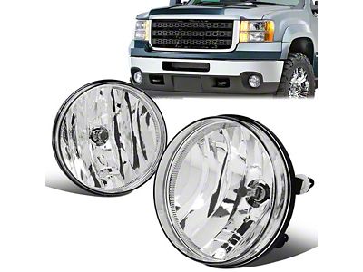 Factory Style Fog Lights with Switch; Clear (07-14 Sierra 3500 HD)