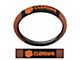 Grip Steering Wheel Cover with Clemson University Tiger Paaw Logo; Tan and Black (Universal; Some Adaptation May Be Required)