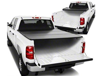 Hard Tri-Fold Style Tonneau Cover; Black (07-14 Sierra 3500 HD w/ 6.50-Foot Standard Box)