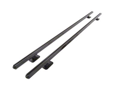 Hex Side Rails; Gloss Black (15-24 Sierra 3500 HD w/ 8-Foot Long Box)