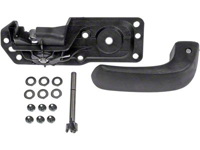 Interior Door Handle; Front Left; Black; Metal; Plastic; Repair Kit (07-14 Sierra 3500 HD Crew Cab)