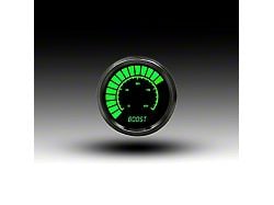 LED Analog Bargraph Boost Gauge with Black Bezel; 2-1/16-Inch; Green; 0-60 PSI (Universal; Some Adaptation May Be Required)