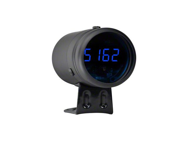 LED Digital Tachometer and Shift Light; Black and Blue (Universal; Some Adaptation May Be Required)