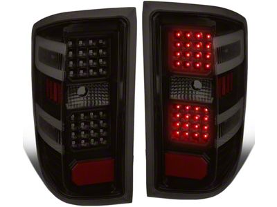 LED Tail Lights; Black Housing; Smoked Lens (15-19 Sierra 3500 HD DRW w/ Factory Halogen Tail Lights)