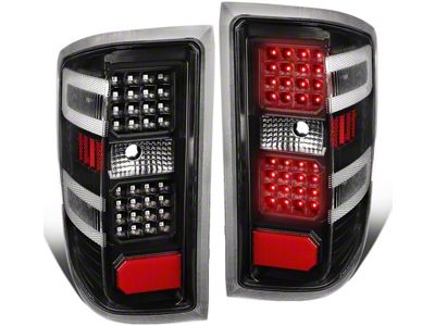 LED Tail Lights; Black Housing; Clear Lens (15-19 Sierra 3500 HD DRW w/ Factory Halogen Tail Lights)