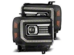 AlphaRex LUXX-Series LED Projector Headlights; Black Housing; Clear Lens (15-19 Sierra 3500 HD)