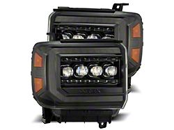 AlphaRex NOVA-Series LED Projector Headlights; Alpha Black Housing; Clear Lens (15-19 Sierra 3500 HD)