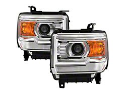 OE Style Headlights; Chrome Housing; Clear Lens (15-19 Sierra 3500 HD w/ Factory Halogen Headlights)