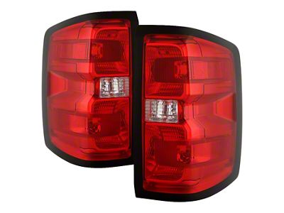 OE Style Tail Lights; Chrome Housing; Red/Clear Lens (15-19 Sierra 3500 HD DRW w/ Factory Halogen Tail Lights)