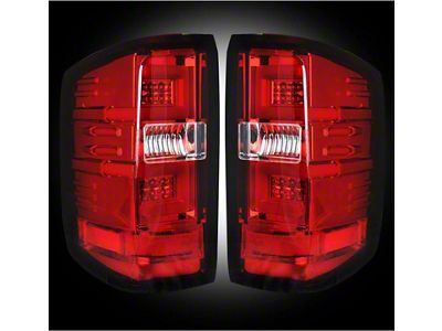 OLED Tail Lights; Chrome Housing; Red Lens (15-19 Sierra 3500 DRW w/ Factory LED Tail Lights)