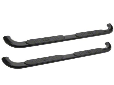 Platinum 4-Inch Oval Side Step Bars; Black (15-19 Sierra 3500 HD Crew Cab)