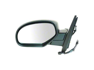 Powered Heated Manual Folding Mirror; Textured Black; Driver Side (07-14 Sierra 3500 HD)