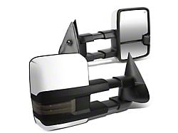 Powered Heated Towing Mirrors with Smoked Amber LED Turn Signal; Chrome (01-02 Sierra 3500 HD)