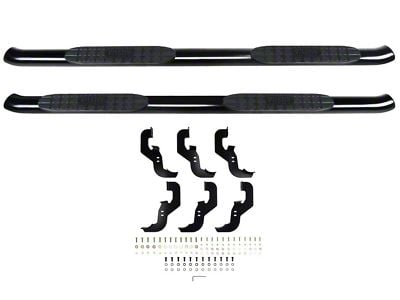 Pro Traxx 4-Inch Oval Side Step Bars; Black (20-24 Sierra 3500 HD Crew Cab)