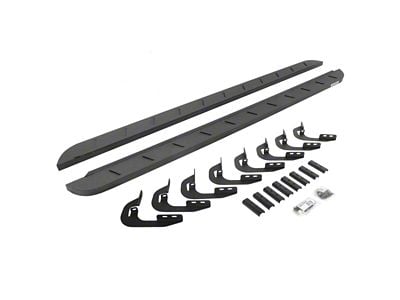 Go Rhino RB10 Slim Running Boards; Protective Bedliner Coating (15-19 6.0L Sierra 3500 HD Crew Cab)