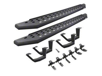 Go Rhino RB20 Running Boards with Drop Steps; Textured Black (20-24 Sierra 3500 HD Double Cab)
